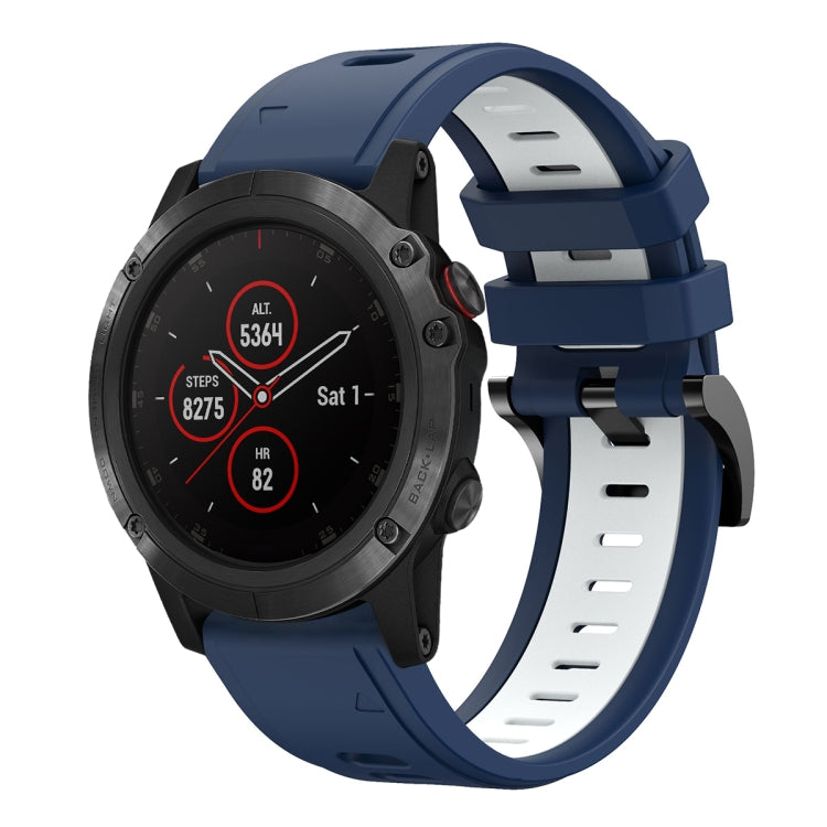 For Garmin Fenix 5 Plus 22mm Two-Color Sports Silicone Watch Band