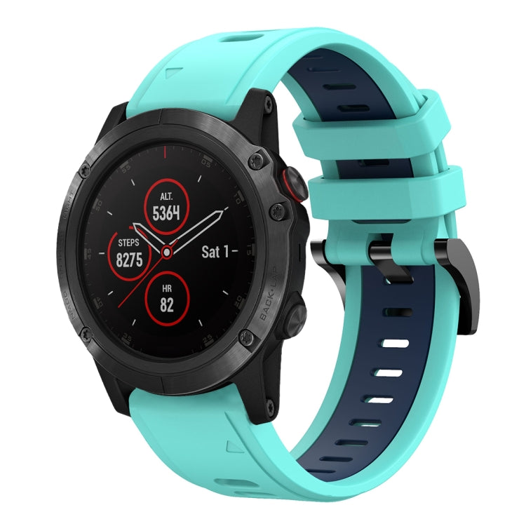 For Garmin Fenix 5 Plus 22mm Two-Color Sports Silicone Watch Band