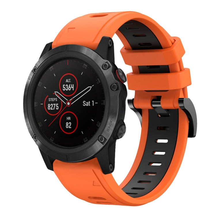 For Garmin Fenix 5 Plus 22mm Two-Color Sports Silicone Watch Band