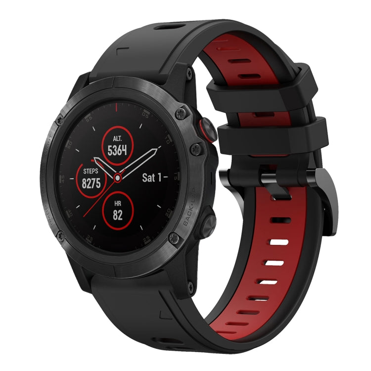For Garmin Fenix 5 Plus 22mm Two-Color Sports Silicone Watch Band