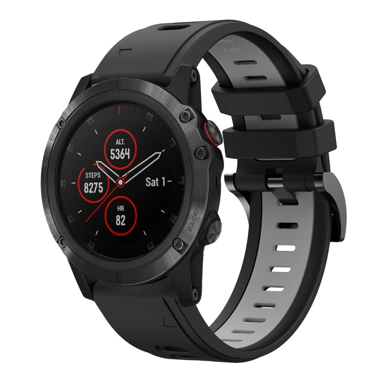 For Garmin Fenix 5 Plus 22mm Two-Color Sports Silicone Watch Band