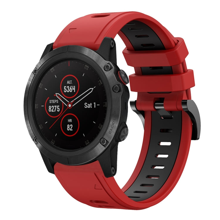 For Garmin Fenix 5 Plus 22mm Two-Color Sports Silicone Watch Band