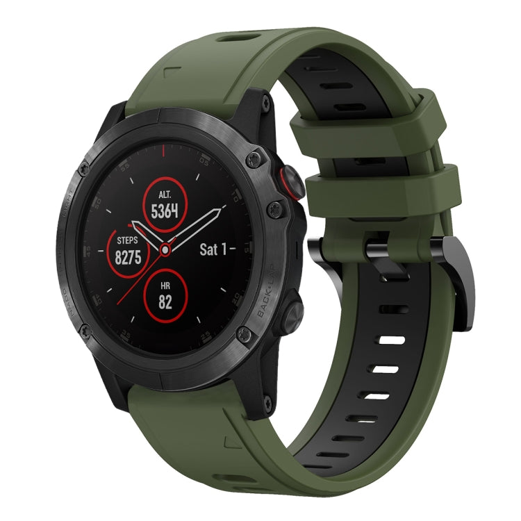 For Garmin Fenix 5 Plus 22mm Two-Color Sports Silicone Watch Band