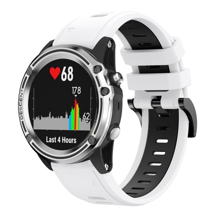 For Garmin Quatix 5 22mm Two-Color Sports Silicone Watch Band