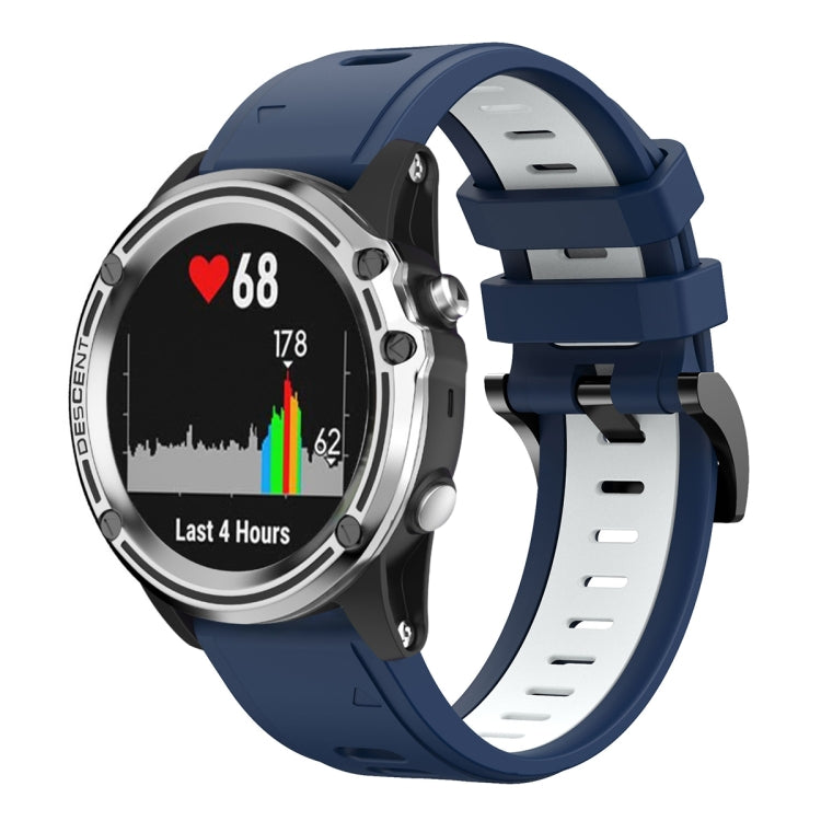 For Garmin Quatix 5 22mm Two-Color Sports Silicone Watch Band