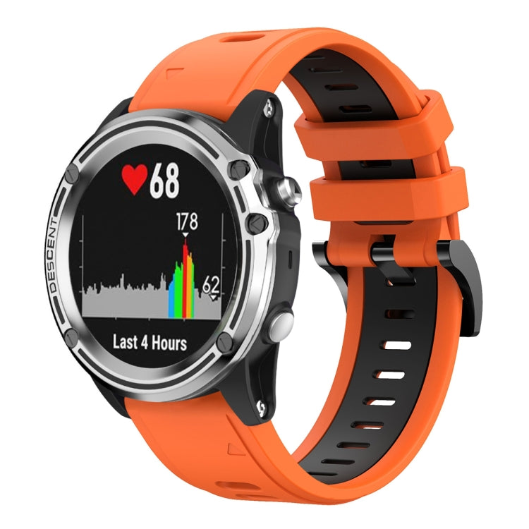 For Garmin Quatix 5 22mm Two-Color Sports Silicone Watch Band