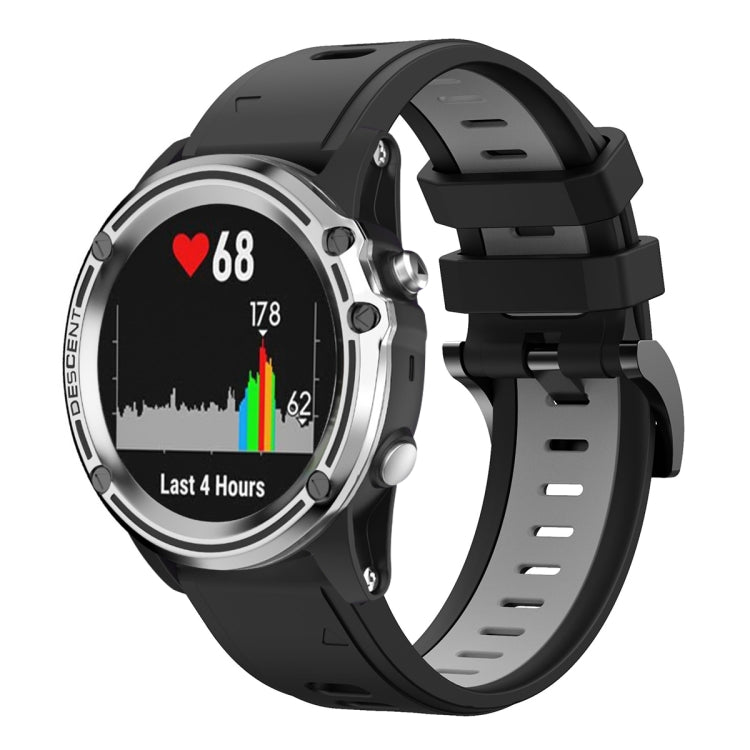 For Garmin Quatix 5 22mm Two-Color Sports Silicone Watch Band