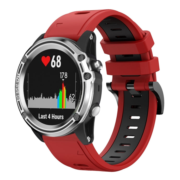For Garmin Quatix 5 22mm Two-Color Sports Silicone Watch Band