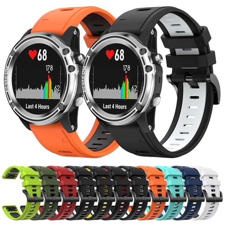 For Garmin Quatix 5 22mm Two-Color Sports Silicone Watch Band