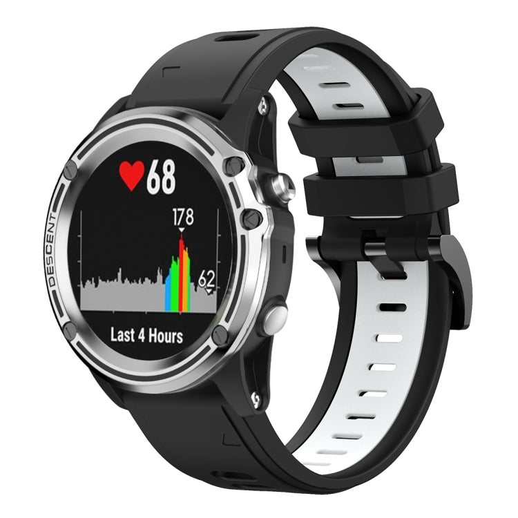 For Garmin Quatix 5 Sapphire 22mm Two-Color Sports Silicone Watch Band