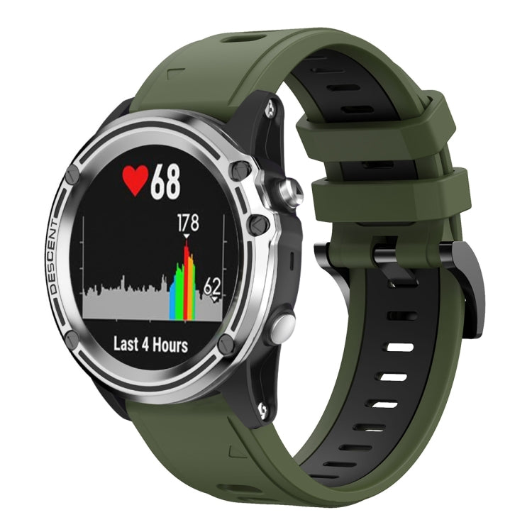 For Garmin Quatix 5 Sapphire 22mm Two-Color Sports Silicone Watch Band