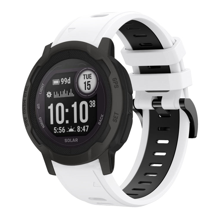 For Garmin Instinct 2 22mm Two-Color Sports Silicone Watch Band