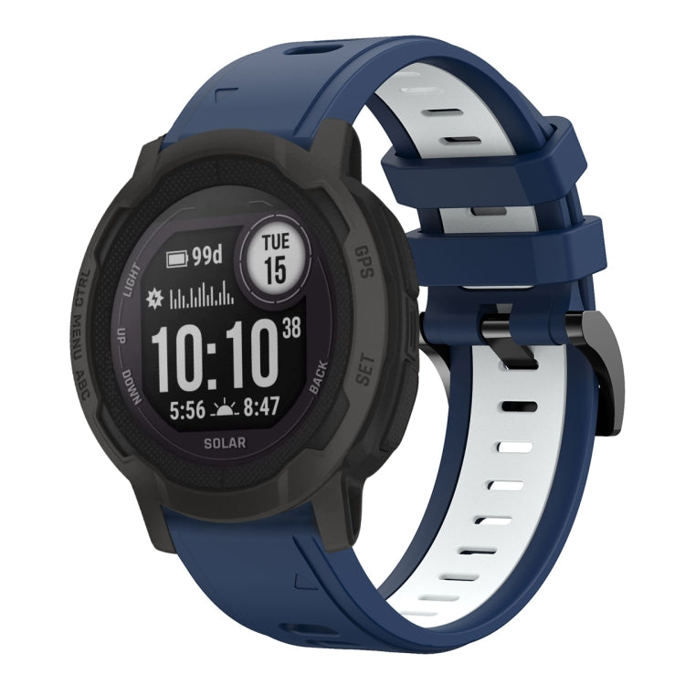 For Garmin Instinct 2 22mm Two-Color Sports Silicone Watch Band