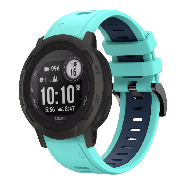 For Garmin Instinct 2 22mm Two-Color Sports Silicone Watch Band