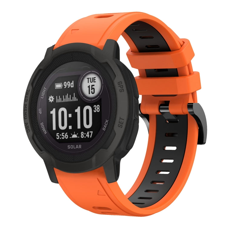 For Garmin Instinct 2 22mm Two-Color Sports Silicone Watch Band
