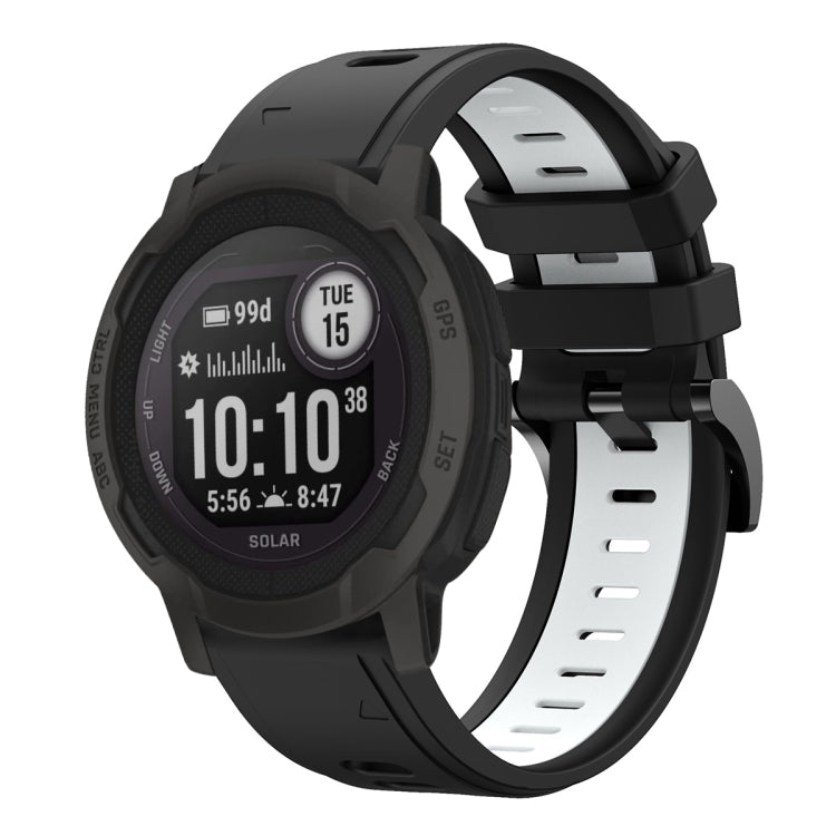For Garmin Instinct 2 22mm Two-Color Sports Silicone Watch Band