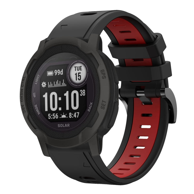 For Garmin Instinct 2 22mm Two-Color Sports Silicone Watch Band