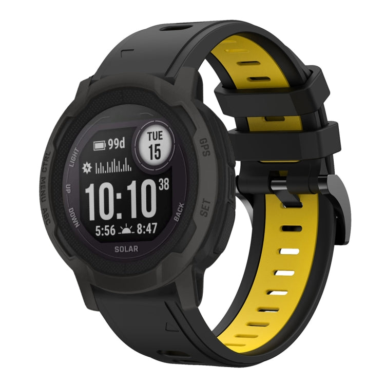 For Garmin Instinct 2 22mm Two-Color Sports Silicone Watch Band