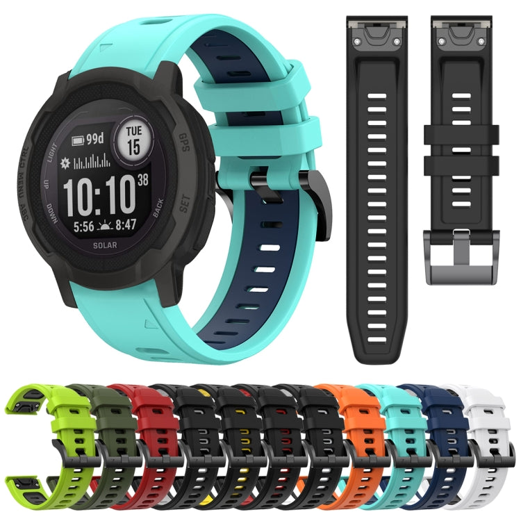 For Garmin Instinct 2 22mm Two-Color Sports Silicone Watch Band