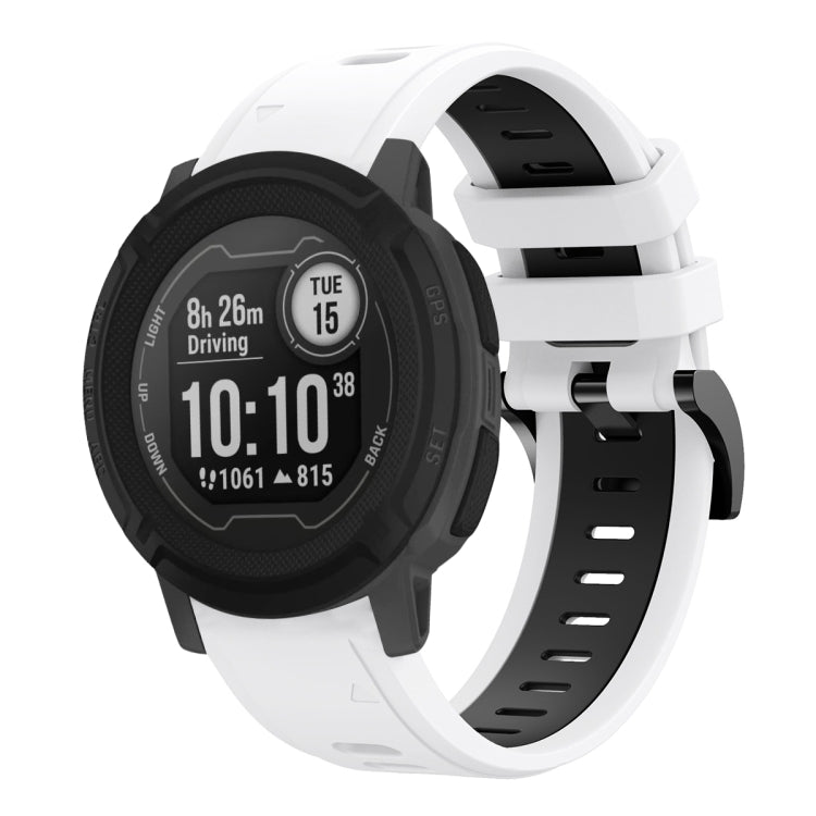 For Garmin Instinct 22mm Two-Color Sports Silicone Watch Band
