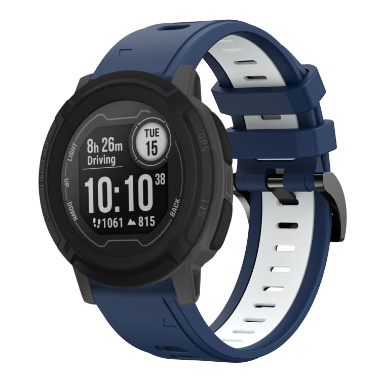 For Garmin Instinct 22mm Two-Color Sports Silicone Watch Band