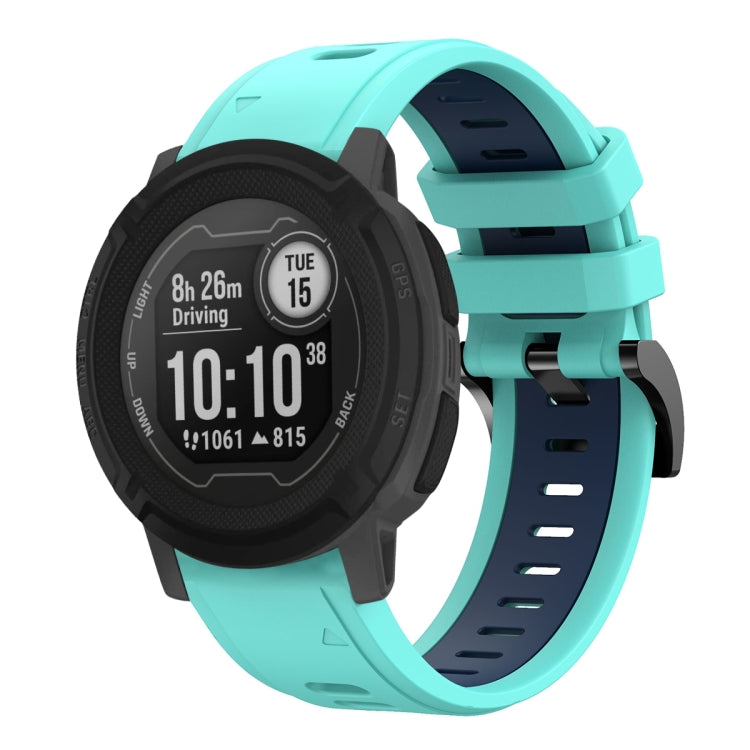 For Garmin Instinct 22mm Two-Color Sports Silicone Watch Band