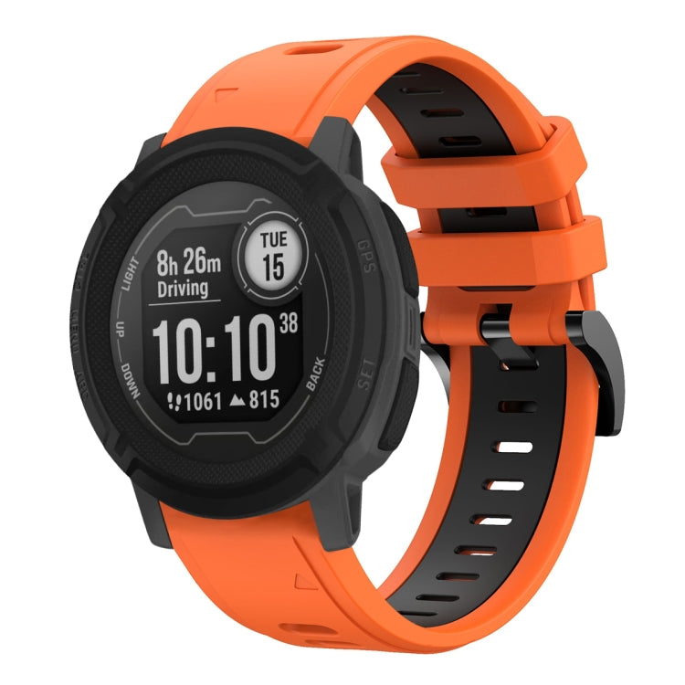 For Garmin Instinct 22mm Two-Color Sports Silicone Watch Band
