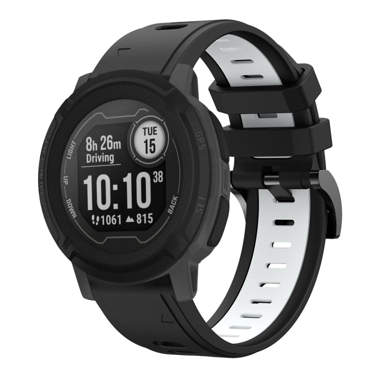 For Garmin Instinct 22mm Two-Color Sports Silicone Watch Band