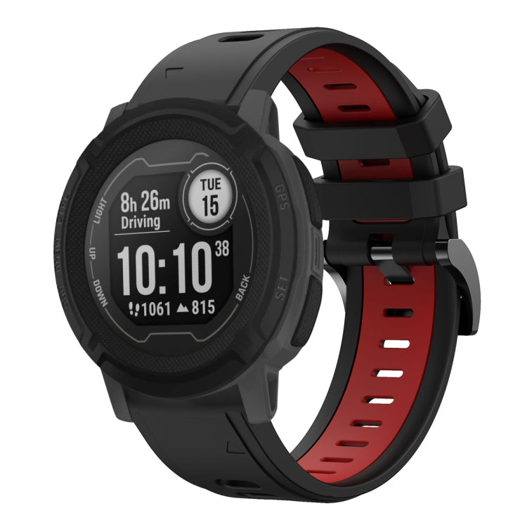 For Garmin Instinct 22mm Two-Color Sports Silicone Watch Band