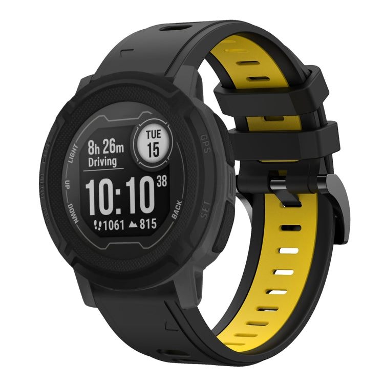 For Garmin Instinct 22mm Two-Color Sports Silicone Watch Band
