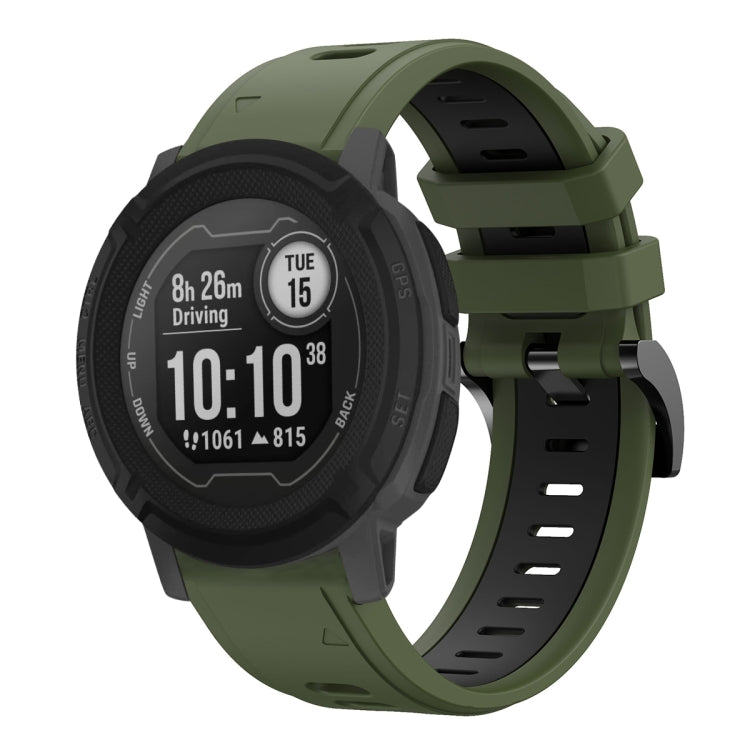 For Garmin Instinct 22mm Two-Color Sports Silicone Watch Band