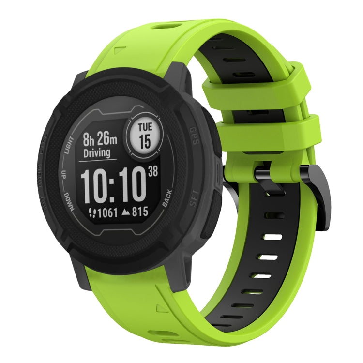 For Garmin Instinct 22mm Two-Color Sports Silicone Watch Band