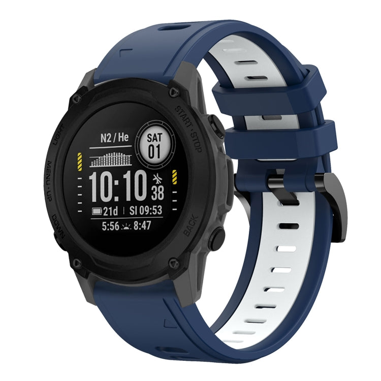 For Garmin Descent G1 22mm Two-Color Sports Silicone Watch Band