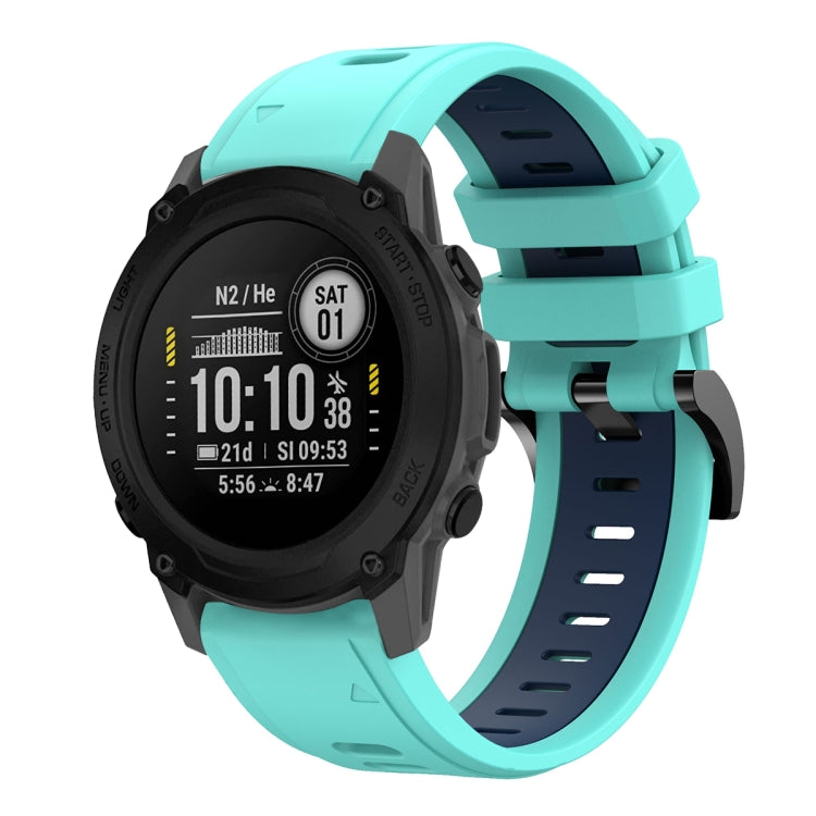 For Garmin Descent G1 22mm Two-Color Sports Silicone Watch Band