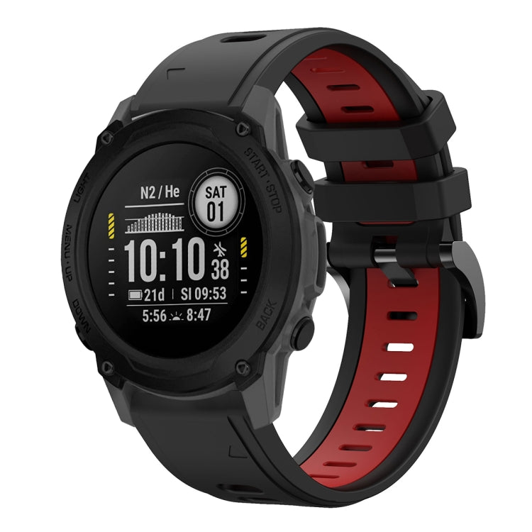 For Garmin Descent G1 22mm Two-Color Sports Silicone Watch Band