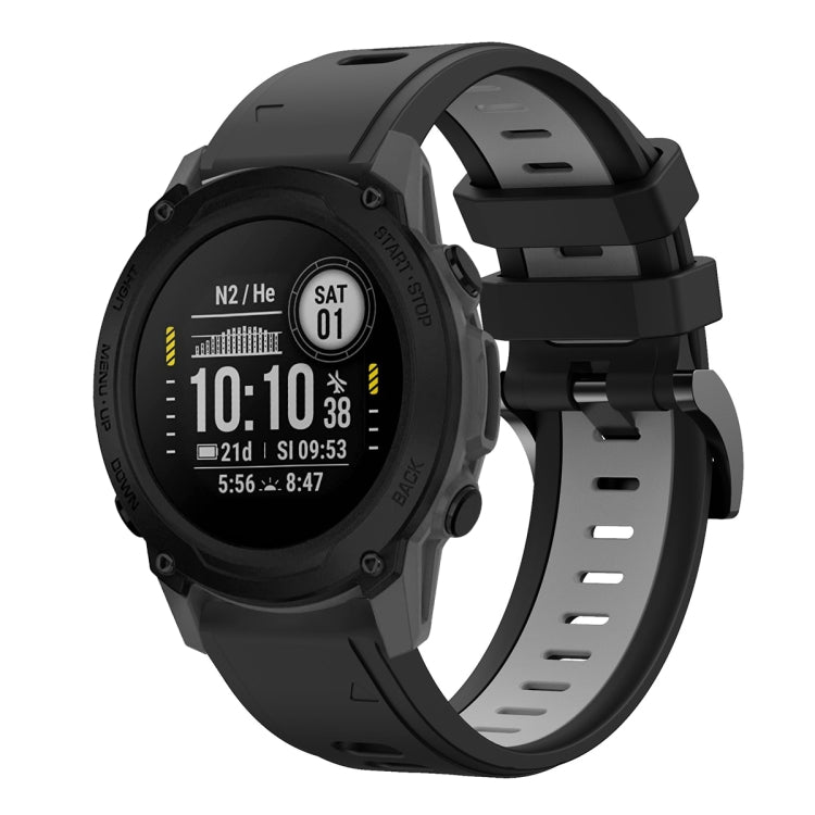 For Garmin Descent G1 22mm Two-Color Sports Silicone Watch Band