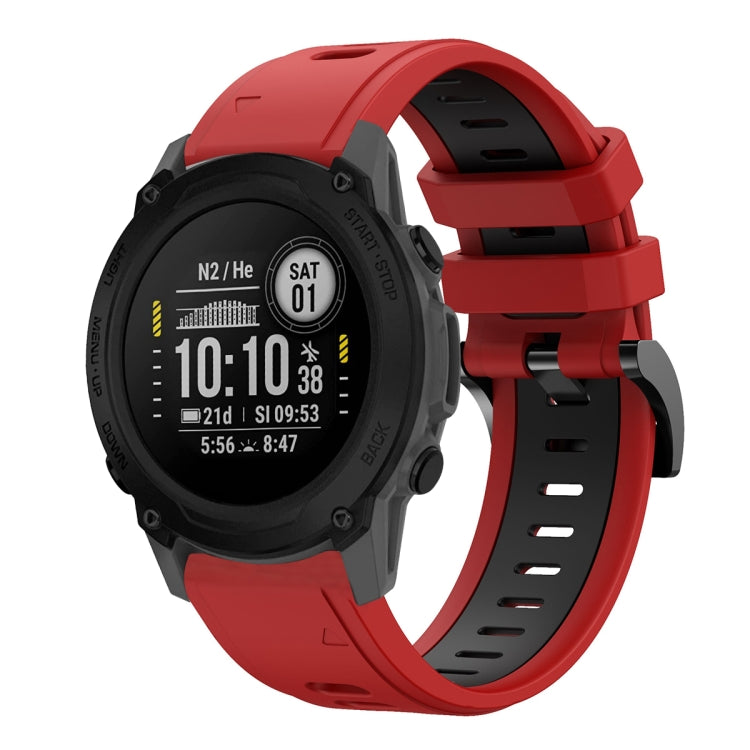 For Garmin Descent G1 22mm Two-Color Sports Silicone Watch Band