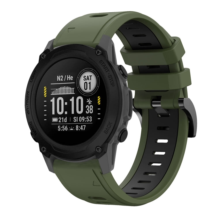 For Garmin Descent G1 22mm Two-Color Sports Silicone Watch Band