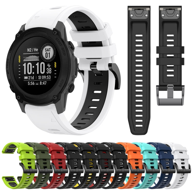 For Garmin Descent G1 22mm Two-Color Sports Silicone Watch Band