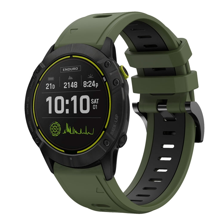 For Garmin Enduro 26mm Two-Color Sports Silicone Watch Band