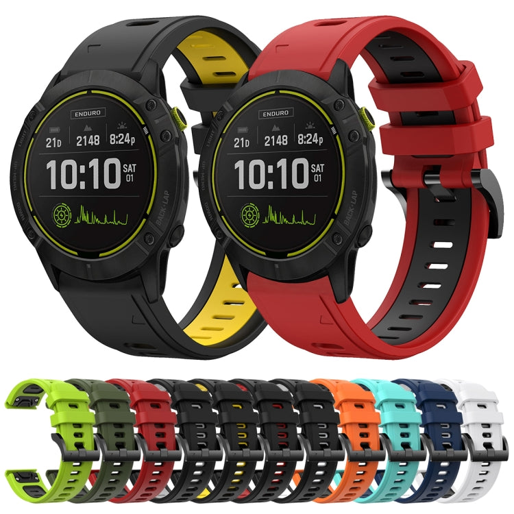 For Garmin Enduro 26mm Two-Color Sports Silicone Watch Band