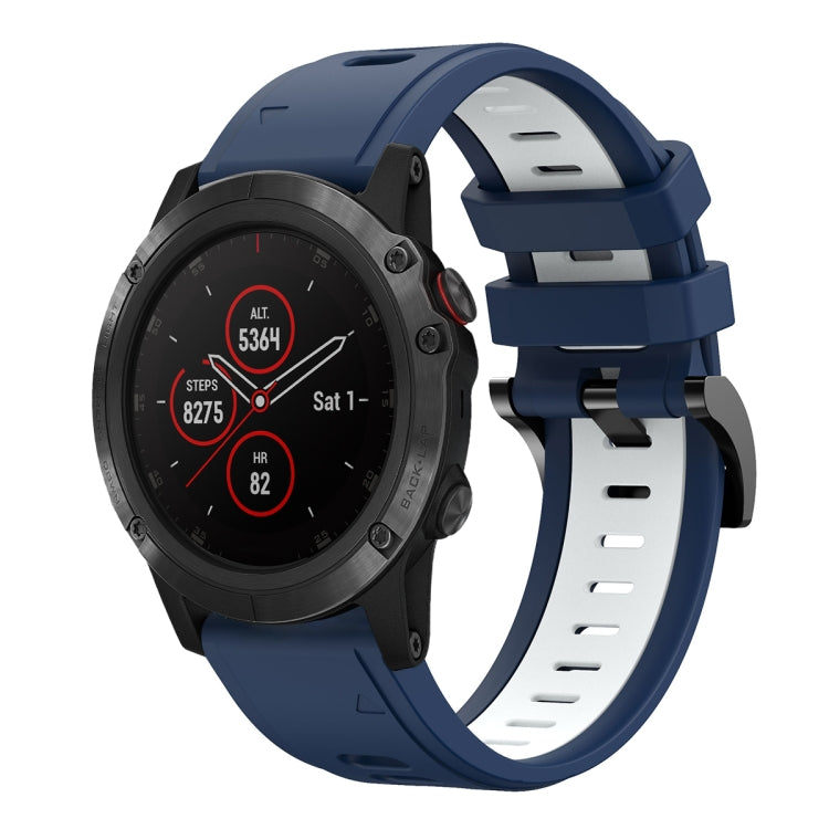 For Garmin Fenix 5X Plus 26mm Two-Color Sports Silicone Watch Band