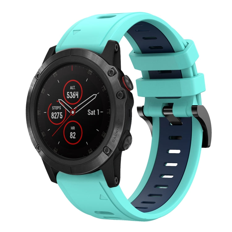For Garmin Fenix 5X Plus 26mm Two-Color Sports Silicone Watch Band