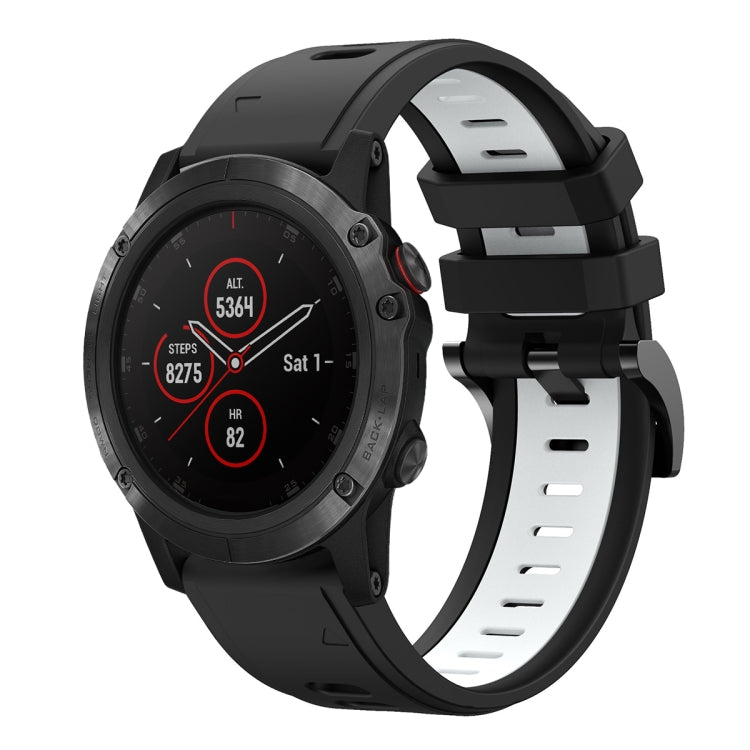 For Garmin Fenix 5X Plus 26mm Two-Color Sports Silicone Watch Band