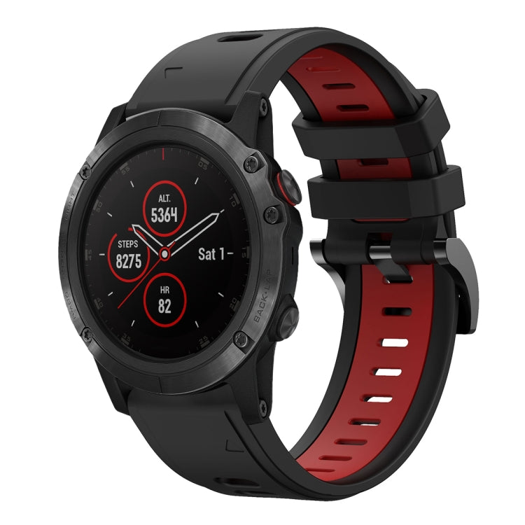 For Garmin Fenix 5X Plus 26mm Two-Color Sports Silicone Watch Band