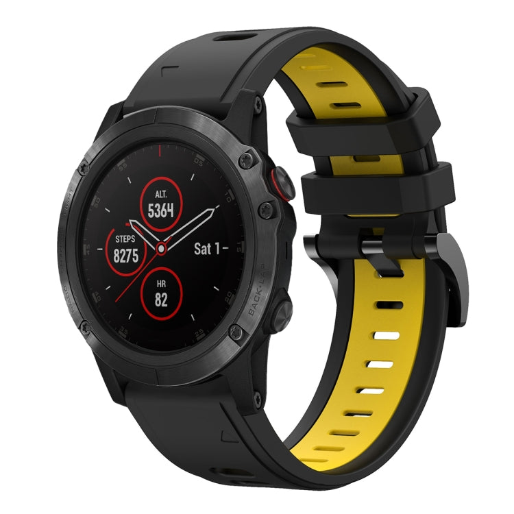 For Garmin Fenix 5X Plus 26mm Two-Color Sports Silicone Watch Band