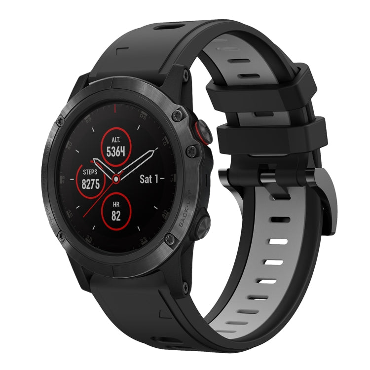 For Garmin Fenix 5X Plus 26mm Two-Color Sports Silicone Watch Band