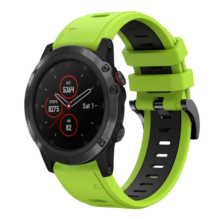 For Garmin Fenix 5X Plus 26mm Two-Color Sports Silicone Watch Band