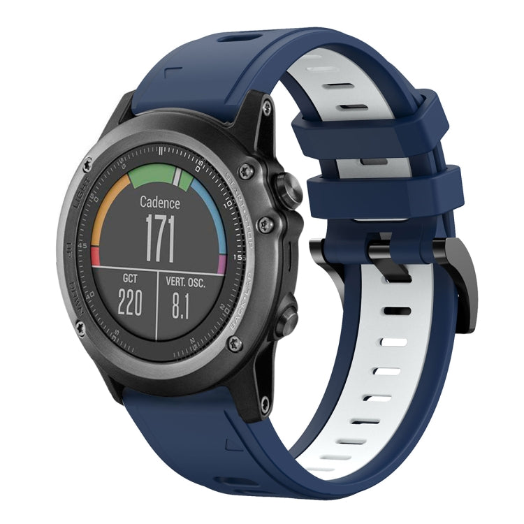 For Garmin Fenix 3 HR 26mm Two-Color Sports Silicone Watch Band