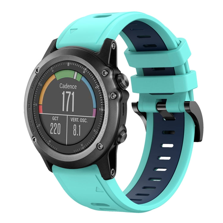 For Garmin Fenix 3 HR 26mm Two-Color Sports Silicone Watch Band